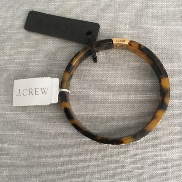 J Crew Tortoise Shell Color Rhinestone Bracelet NWT - Picture 2 of 2